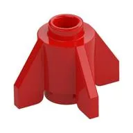 Brick Round 1 x 1 with Fins, Open Stud, Red