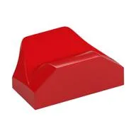 Brick Wedged, Curved 1 x 2 x 2/3 No Studs, Wing End, Red