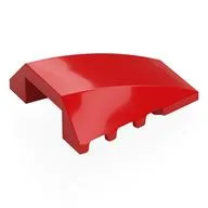 Brick Wedged, Curved 4 x 4 No Top Studs, Red