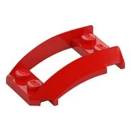 Wheel Arch, Curved Wedge 4 x 3 with 2 x 2 Opening and 4 Studs, Red