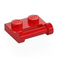 Plate Special 1 x 2 [Side Handle Closed Ends], Red