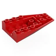 Brick Wedged, Sloped Inverted 6 x 4 with 4 Stud Connections, Red