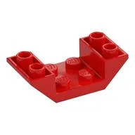 Brick Sloped Inverted 45° 4 x 2 Double with 2 x 2 Recessed, Red
