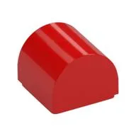Brick Curved 1 x 1 x 2/3 Double Curved Top, No Studs, Red
