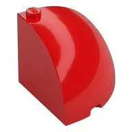 Brick Round Corner 4 x 4 x 3 Quarter Dome Top, Red