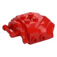 Large Figure Cover 4 x 5 x 2 with Bar, 4 Studs, Ridged, Red