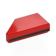 Tile 1 x 2 with Stud Notch Right with Black Stripe on Side Print, Red