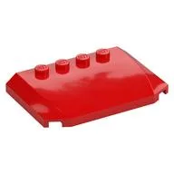 Brick Wedged, Curved Triple 4 x 6 x 2/3 with 4 Studs, Red