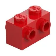 Brick Special 1 x 2 with Studs on 2 Sides, Red