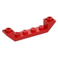 Brick Sloped Inverted 45° 6 x 1 Double with 1 x 4 Recessed, Red