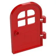 Door Right 4 x 6 with Curved Top, Bars, Red