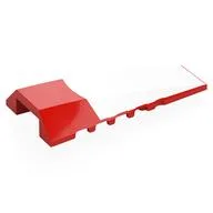Brick Wedged, Curved 4 x 8 No Top Studs with White Shape Print, Red