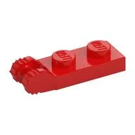 Hinge Plate 1 x 2 Locking with 2 Fingers On End, without Groove, 7 Teeth, Red