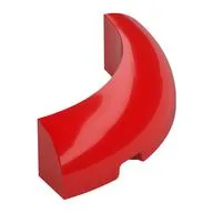 Brick Round Corner 4 x 4 x 1, Red