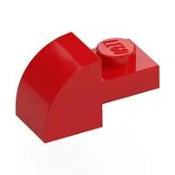 Brick Curved 1 x 2 x 1 with Curved Top, Red