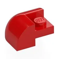 Brick Round, Curved 2 x 2 x 1, Corner, Red