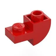 Brick Curved Inverted 1 x 2 with 1 x 1 Cutouts, Red