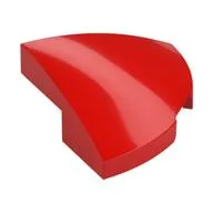 Brick Round Corner, Curved 2 x 2 x 2/3 Quarter Circle With 1 x 1 Bottom Cutout, Red