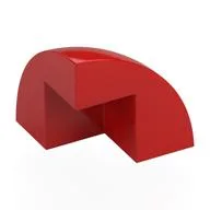 Brick Round Corner, Curved 2 x 2 x 1 2/3 Quarter Dome with 1 Cutout, Red