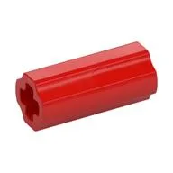 Technic Axle Connector Smooth [with x Hole + Orientation], Red