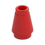 Cone 1 x 1 [Top Groove], Red