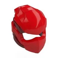 Helmet, Ninja with Wraps Dark Red Pattern, Red