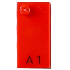 Braille Brick 2 x 4 with 1 Stud ⠁and 'A 1' Print, Red