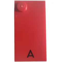 Braille Brick 2 x 4 with 1 Stud ⠁and 'A' Print, Red