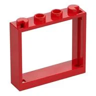 Window 1 x 4 x 3 without Shutter Tabs, Red