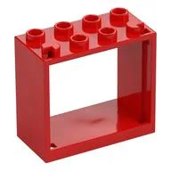 Window 2 x 4 x 3 Frame with Hollow Studs, Red