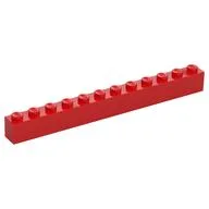 Brick 1 x 12, Red
