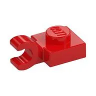 Plate Special 1 x 1 with Clip Horizontal [Thick Open O Clip], Red