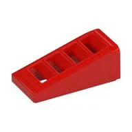 Brick Sloped 18° 2 x 1 x 2/3 with 4 Slots / Grate, Red