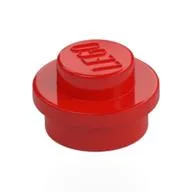 Plate Round 1 x 1 with Solid Stud, Red