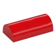 Brick Curved 2 x 4 Double, No Studs, with Groove, Red