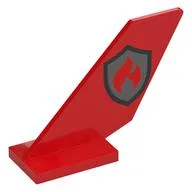 Tail Shuttle with Fire Logo Print, Red