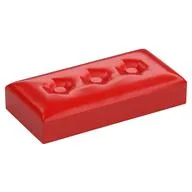 Duplo Tile 2 x 4 with Cushion Pattern, Red