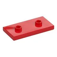 Plate Special 2 x 4 with Groove and Two Center Studs (Jumper), Red