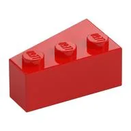 Brick Wedged, Angled 3 x 2 Right, Red