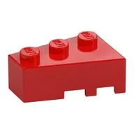 Brick Wedged, Angled 3 x 2 Left, Red