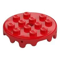 Plate Special Round 4 x 4 with Melting Drops/Icing on Sides, Red