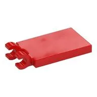 Tile Special 2 x 3 with 2 Clips without Tab between Clips, Red