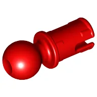 Technic Pin with Friction Ridges Lengthwise and Towball, Red