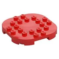 Plate Round Corners 6 x 6 x 2/3 Circle with Reduced Knobs, Red