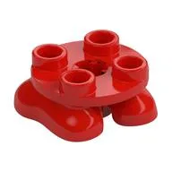 Feet, 2 x 2 x 2/3 with 4 Studs on Top, Red