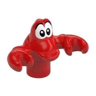 Animal, Crab, Sebastian with Eyebrows Print, Red