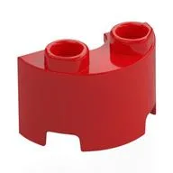 Brick Round, Half 1 x 2, Red