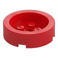 Brick Round 4 x 4 with Recessed Center, Red