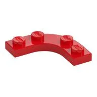 Plate Round Corner 3 x 3 with 2 x 2 Round Cutout, Red