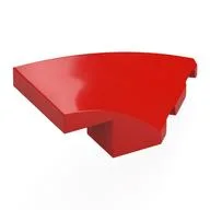 Brick Wedged, Curved 4 x 2 with Stud Notch Right with White/Yellow Stripes on Side Print, Red